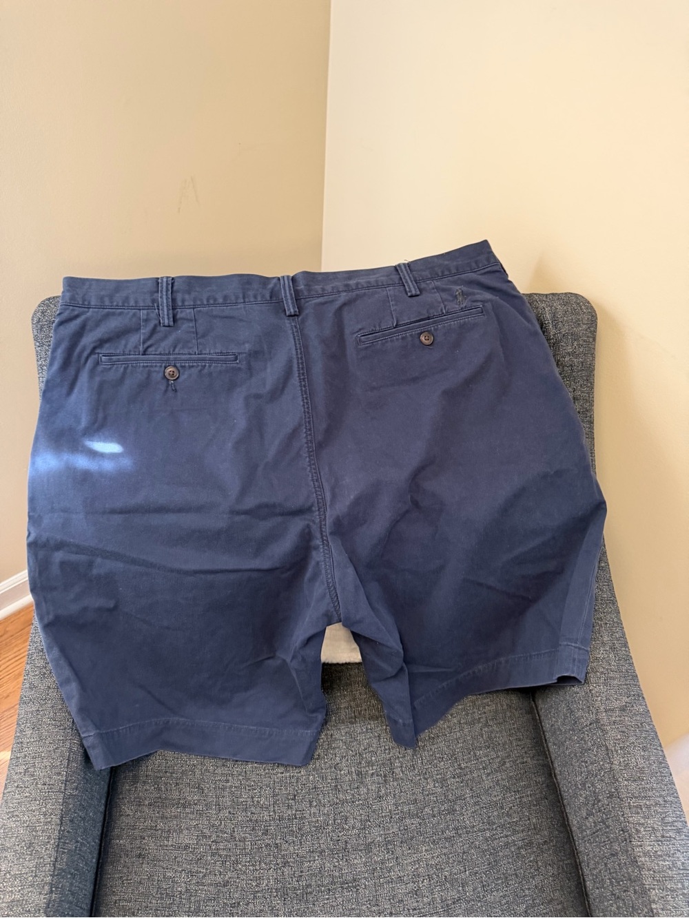 Polo by Ralph Lauren Navy Flat-Front Cotton Shorts